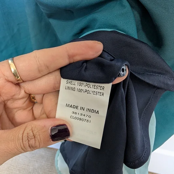 Wayward Fancies eShakti Womens Blue Ombre Pleat Midi Dress L Fairy Dark Romantic - Picture 5 of 12